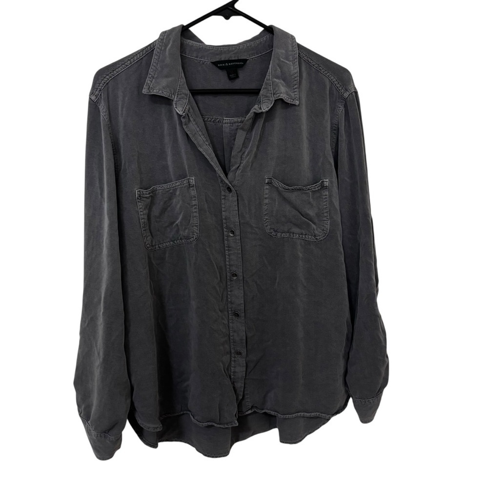 Rock and Republic dark Gray relaxed fit long sleeve Button-Up Shirt XL